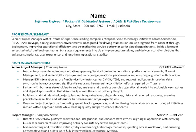 write ats resume, cover letter and linkedin profile